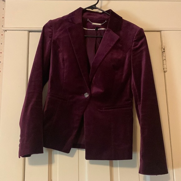 White House Black Market Jackets & Blazers - White House Black Market, Women’s Size 0 Maroon Velvet Jacket